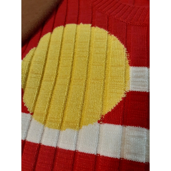 💎NWT 525 America Sun & Wave Red Striped Sweater - Picture 5 of 9